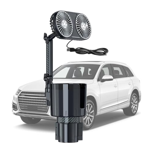 Virtcooy Auto-Ventilator mit Getränkehalter, Getränkehalter-Ventilator für Auto | Verstellbarer Auto-Getränkehalter, montierter Kühlerlüfter - Kfz-Getränkebehälter, Kühler für heißes Wetter, von Virtcooy