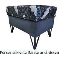 Sitzbank Mit Stauraum Ottomane Personalisiert Stoffauswahl Schuhtruhe Schuhbank Truhe Fußhocker Aufbewahrung De Lux Kranich Handmade von VirtusShop
