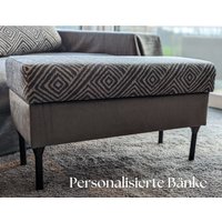 Sitzbank Mit Stauraum Ottomane Stoffauswahl Chenille Stoff Schuhtruhe Schuhbank Truhe Personalisiert Aufbewahrung Dragonera Handmade von VirtusShop