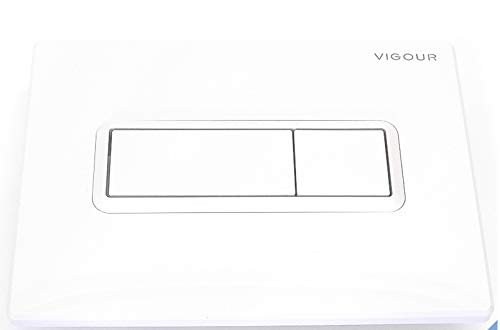 VIS Betätigungsplatte TEES - für WC - 205 x 145 mm - 2-Mengen-Spültechnik - Farbe wählbar (Weiss - VIGTEESN) von Vis