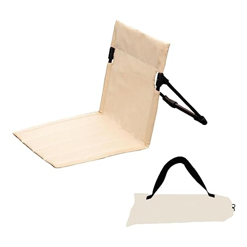 VisBeaut Beach Chair with Backrest, Folded Seat Cushion for Trekking Camping Accessories (Beige) von VisBeaut