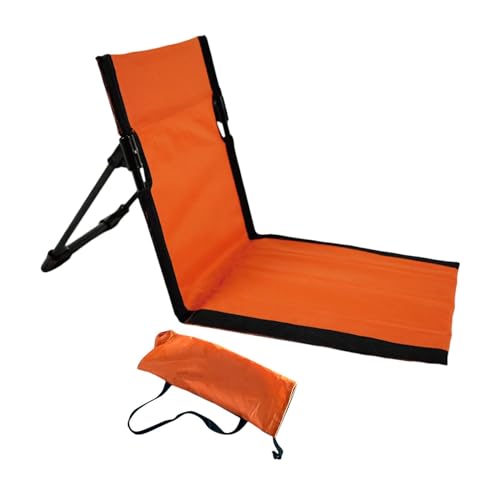 VisBeaut Beach Chair with Backrest, Folded Seat Cushion for Trekking Camping Accessories (Orange) von VisBeaut