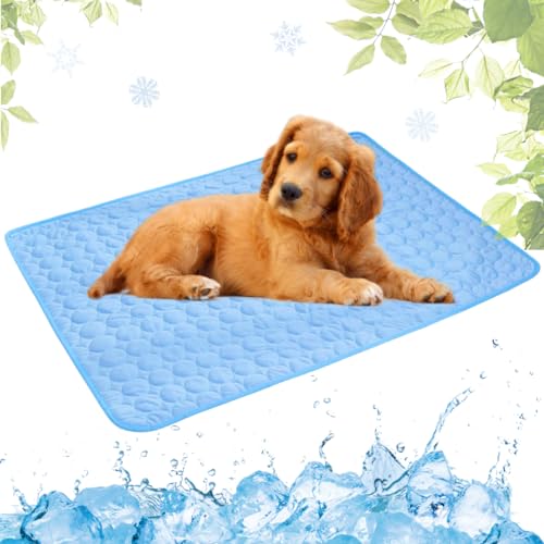 VisBeaut Cooling Mat for Dogs and Cat, Heat Relief Pet Cooling Mat for Crates, Kennels and Beds - Portable and Washable(Grey,70x100cm) (Blue,40x50cm) von VisBeaut