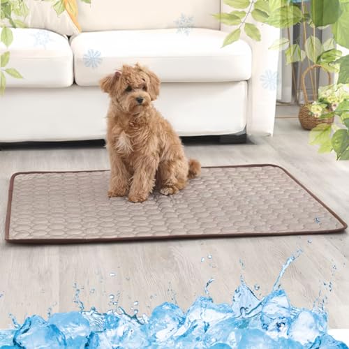 VisBeaut Cooling Mat for Dogs and Cat, Heat Relief Pet Cooling Mat for Crates, Kennels and Beds - Portable and Washable(Grey,70x100cm) (Coffee,50x60cm) von VisBeaut