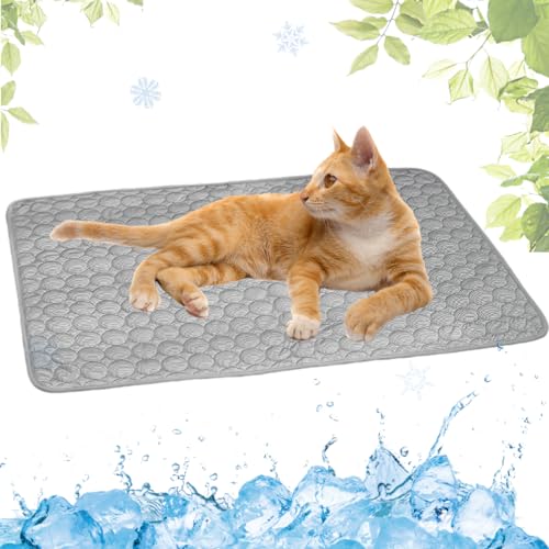 VisBeaut Cooling Mat for Dogs and Cat, Heat Relief Pet Cooling Mat for Crates, Kennels and Beds - Portable and Washable(Grey,70x100cm) (Grey,30x40cm) von VisBeaut