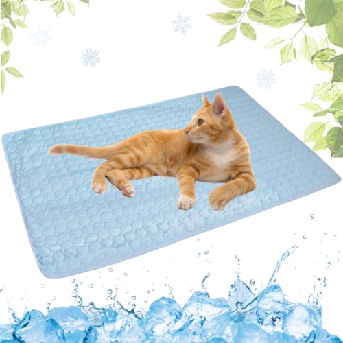 VisBeaut Cooling Mat for Dogs and Cat, Heat Relief Pet Cooling Mat for Crates, Kennels and Beds - Portable and Washable(Grey,70x100cm) (Light Blue,30x40cm) von VisBeaut