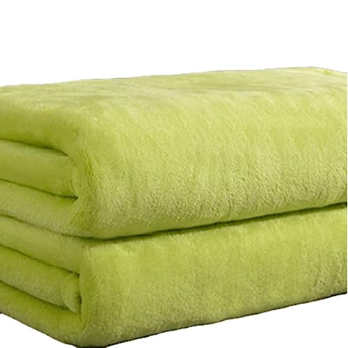 Einfarbige Fleecedecke, vielseitig, weich, gemütlich, warm, wendbar, flauschig, Überwurf für Bett, Couch, Büro, leichte Passform, alle Jahreszeiten, Grün, 200 x 230 cm von VisLarsc