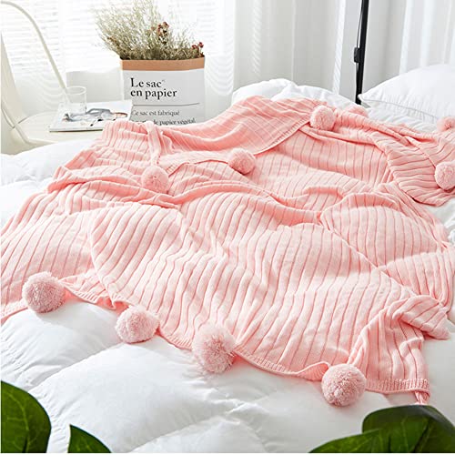 Nickerchen Decke Baumwolle Strickdecke 120 x 180 cm Federball Decke für Wohnzimmer Dekoration Schal Decke Kniedecke Bettpolster von VisLarsc