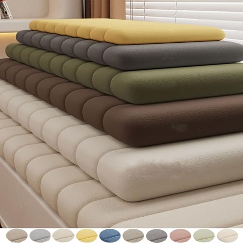 VisLarsc Fenster-Sitzkissen, Teddy-Fleece, wasserdicht, langes Sitzkissen mit rutschfester Unterseite und Reißverschluss, hochdichter Schwamm, cremefarben, 130 x 20 x 6,5 cm von VisLarsc