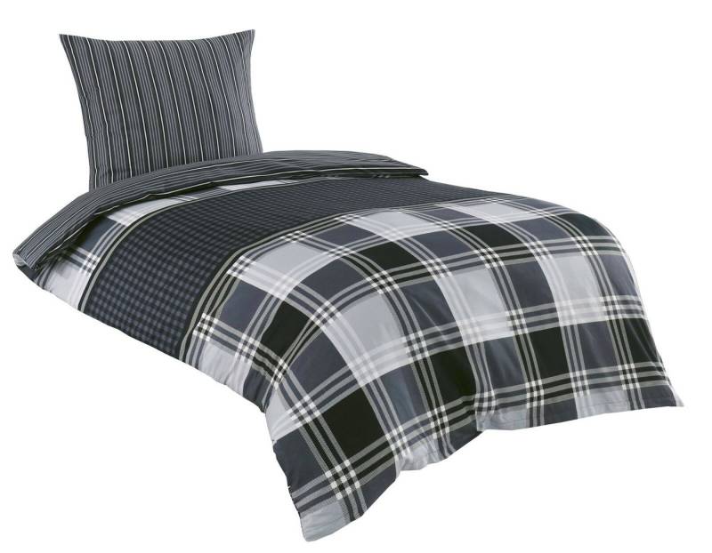 Visaggio Bettwäsche 100% Baumwolle Bettbezug Set in 6 Größen, 2 teilig, Wendebettwäsche mit Reißverschluss, anthrazit grau gestreift Visaggio Bettwäsche 100% Baumwolle Bettbezug Set in 6 Größen, 2 teilig, Wendebettwäsche mit Reißverschluss, anthrazit grau gestreift von Visaggio