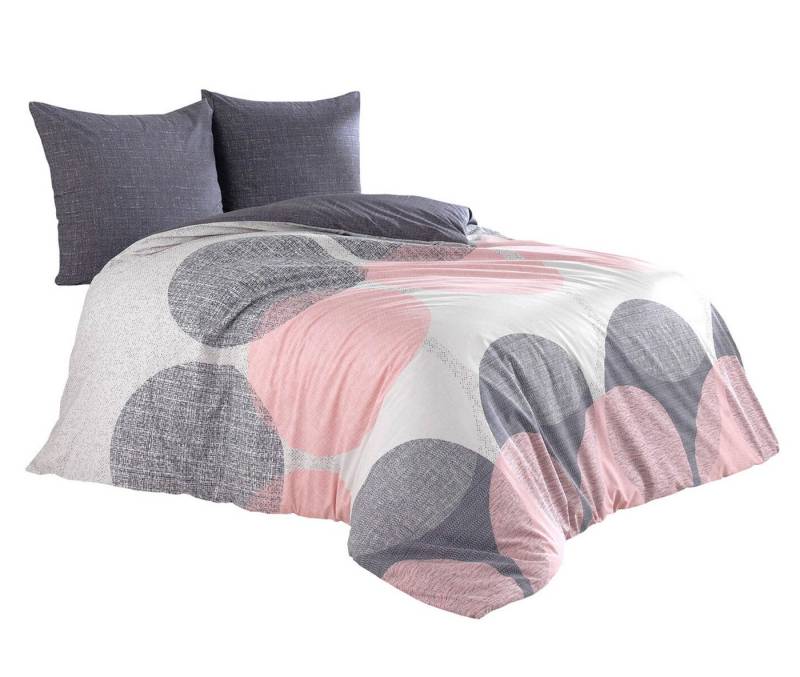 Visaggio Bettwäsche 100% Baumwolle in 6 Größen Bettbezug Set, Renforcé, 3 teilig, Wendebettwäsche meliert Kreise mit Reißverschluss Visaggio Bettwäsche 100% Baumwolle in 6 Größen Bettbezug Set, Renforcé, 3 teilig, Wendebettwäsche meliert Kreise mit Reißverschluss von Visaggio