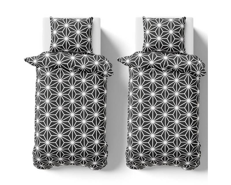 Visaggio Bettwäsche 135x200 oder 155x220 Bettbezug Set Sterne Punkte, Microfaser, 4 teilig, Sterne Muster, modern Visaggio Bettwäsche 135x200 oder 155x220 Bettbezug Set Sterne Punkte, Microfaser, 4 teilig, Sterne Muster, modern von Visaggio