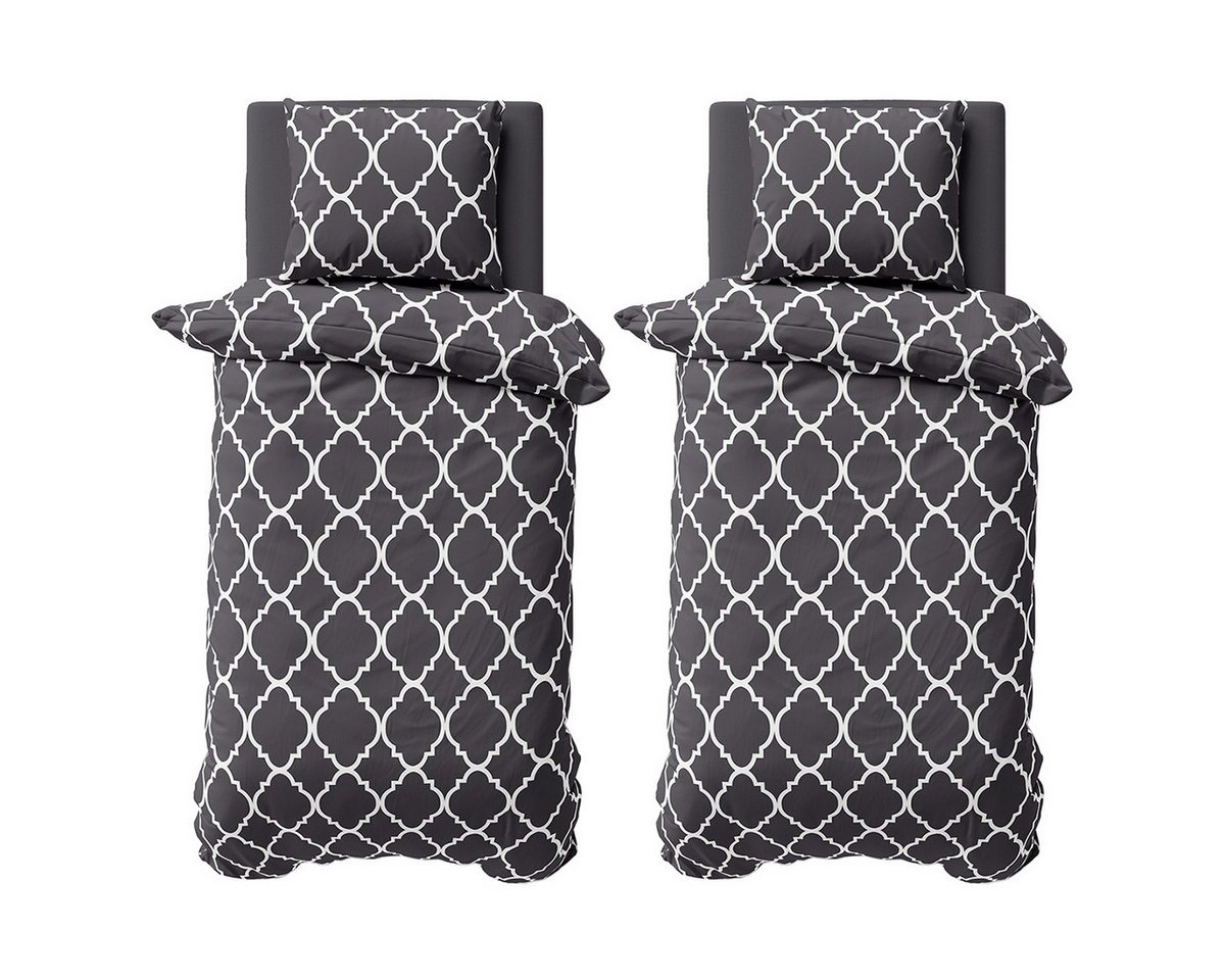 Visaggio Bettwäsche Baumwolle 135x200, 155x220 oder 200x200, Renforcé, 4 teilig, Ganzjahresbettwäsche mit YKK Reißverschluss, Ornamente Visaggio Bettwäsche Baumwolle 135x200, 155x220 oder 200x200, Renforcé, 4 teilig, Ganzjahresbettwäsche mit YKK Reißverschluss, Ornamente von Visaggio