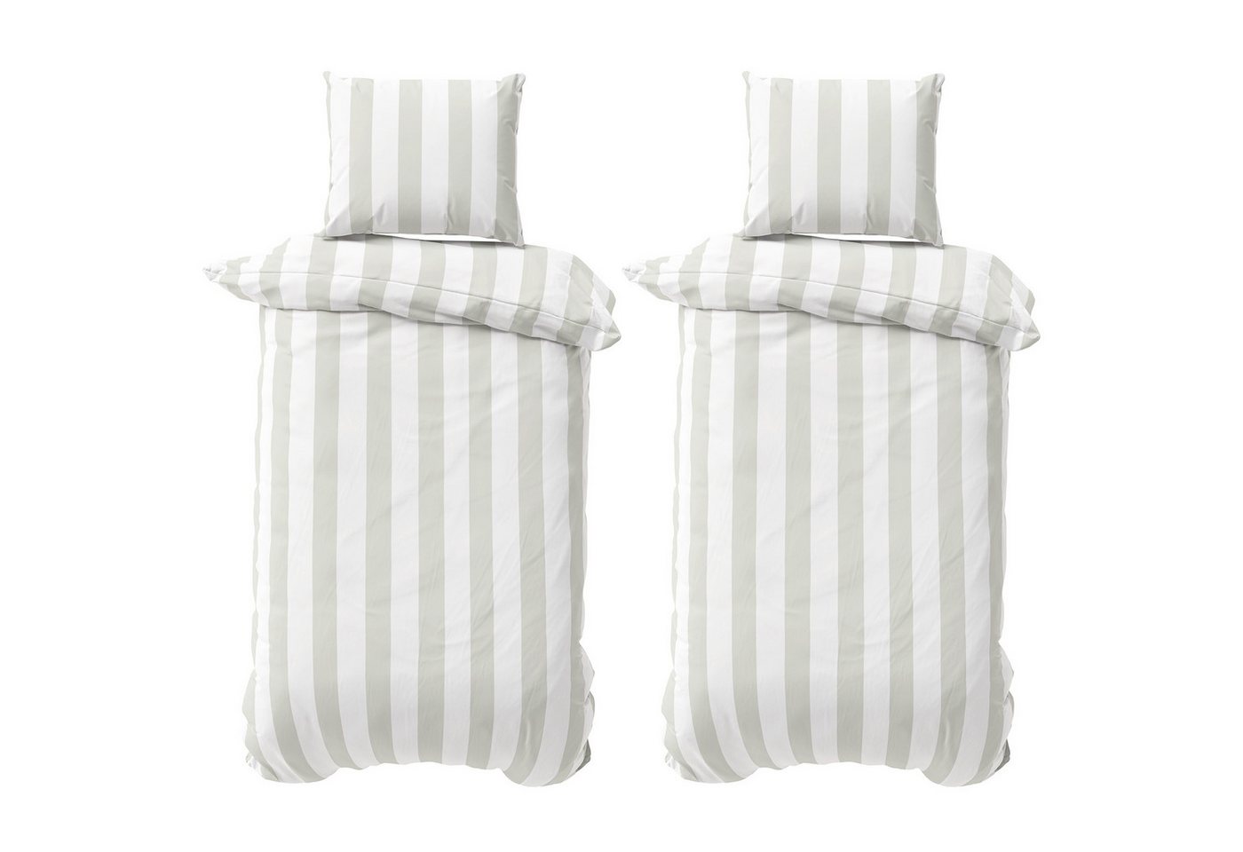 Visaggio Bettwäsche Baumwolle 135x200 cm und 155x220 cm, Jersey, 4 teilig, Ganzjahresbettwäsche mit Markenreißverschluss, Grau und Weiß Streifen Visaggio Bettwäsche Baumwolle 135x200 cm und 155x220 cm, Jersey, 4 teilig, Ganzjahresbettwäsche mit Markenreißverschluss, Grau und Weiß Streifen von Visaggio