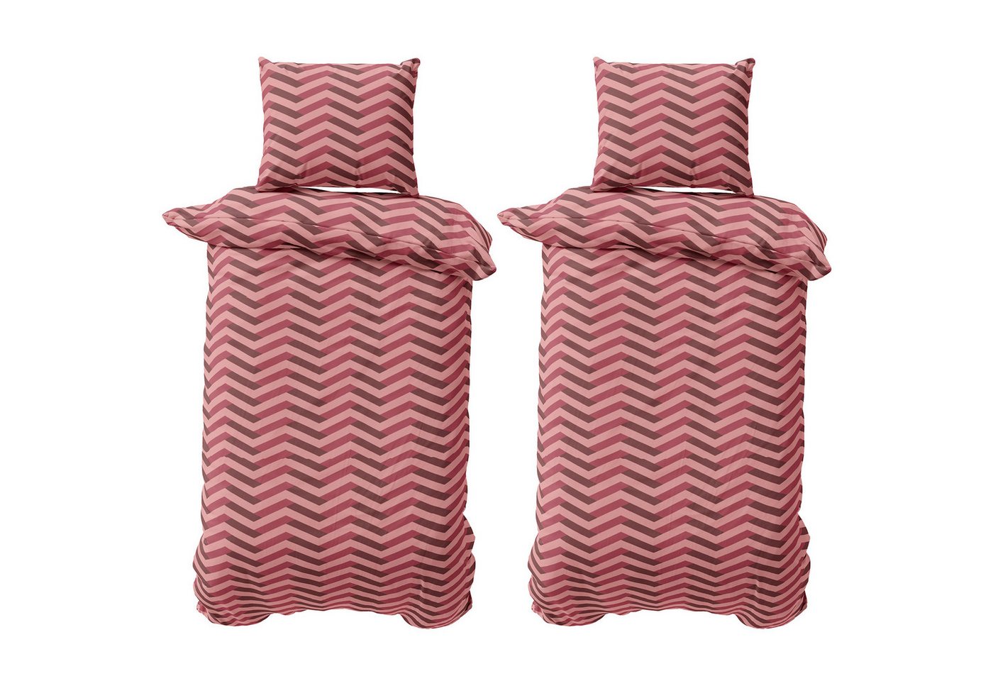 Visaggio Bettwäsche Baumwolle 135x200 cm und 155x220 cm, Jersey, 4 teilig, Ganzjahresbettwäsche mit Markenreißverschluss, Zick Zack Muster Visaggio Bettwäsche Baumwolle 135x200 cm und 155x220 cm, Jersey, 4 teilig, Ganzjahresbettwäsche mit Markenreißverschluss, Zick Zack Muster von Visaggio