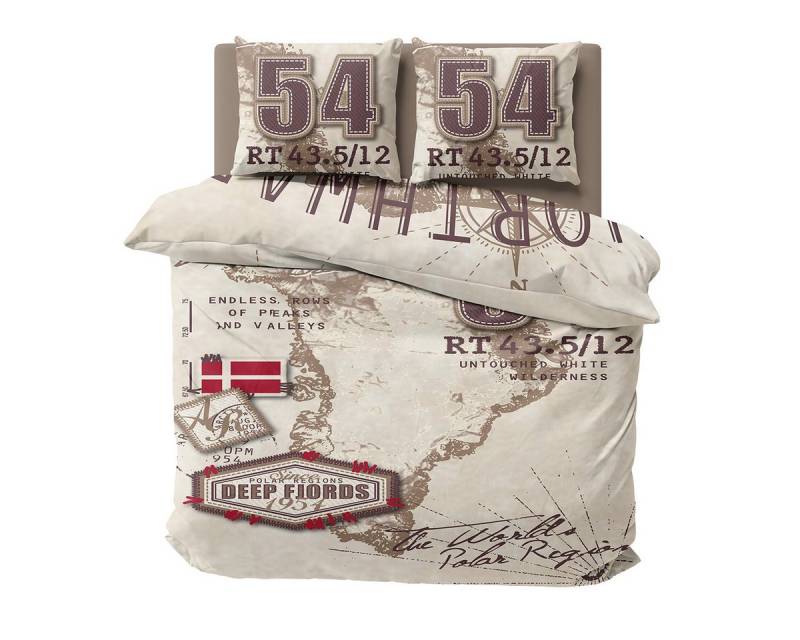 Visaggio Bettwäsche 135x200 155x200 155x220 Bettbezug Allergiker geeignet, Microfaser, 2 teilig, Landkarte von Visaggio