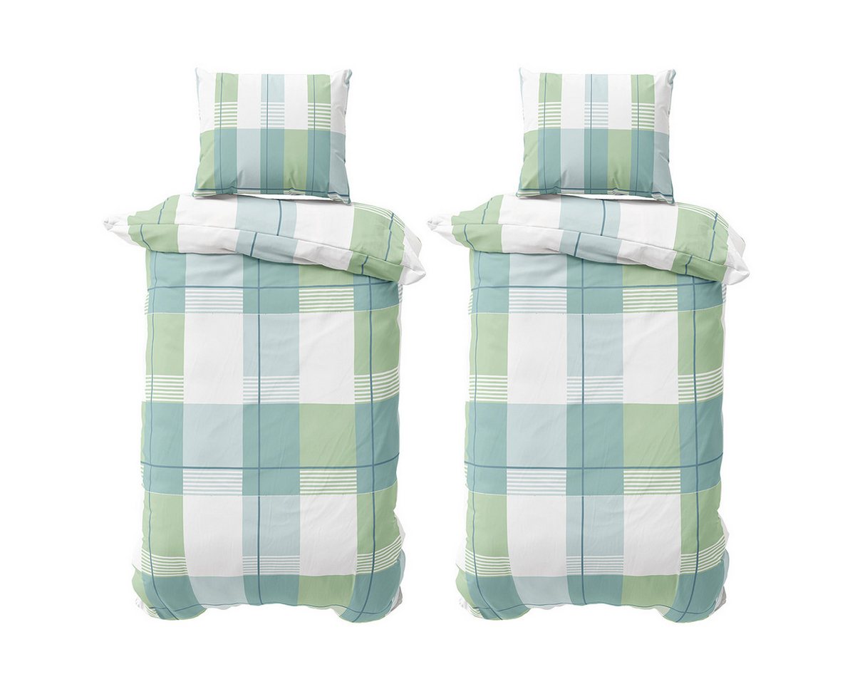 Visaggio Bettwäsche Feinbiber weich und kuschelig Winter Bettbezug, Biber, 4 teilig, Winterbettwäsche, gestreift in Grün Visaggio Bettwäsche Feinbiber weich und kuschelig Winter Bettbezug, Biber, 4 teilig, Winterbettwäsche, gestreift in Grün von Visaggio