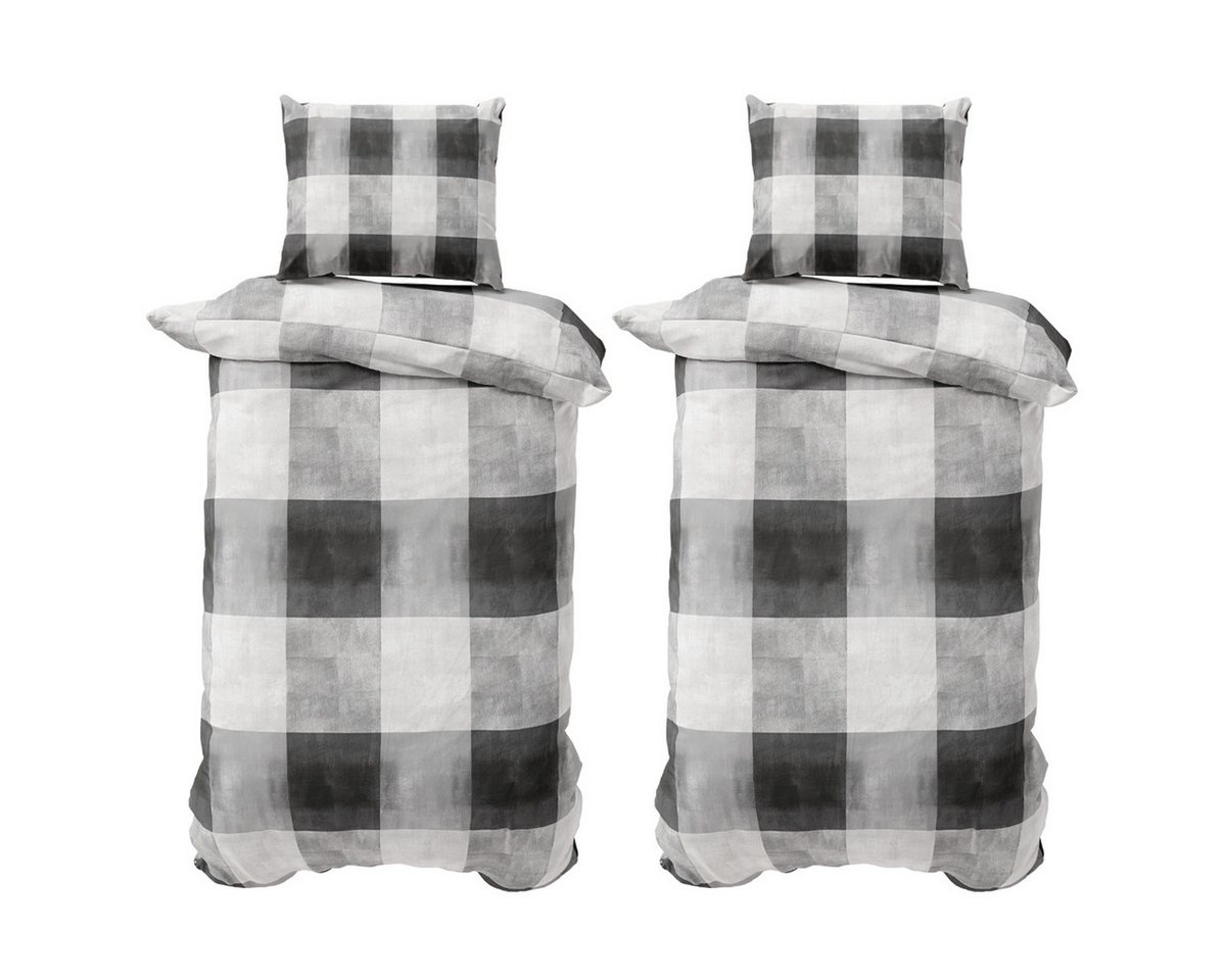 Visaggio Bettwäsche Feinbiber weich und kuschelig Winter Bettbezug, Feinbiber, 4 teilig, Winterbettwäsche, Kariert Anthrazit Grau Visaggio Bettwäsche Feinbiber weich und kuschelig Winter Bettbezug, Feinbiber, 4 teilig, Winterbettwäsche, Kariert Anthrazit Grau von Visaggio