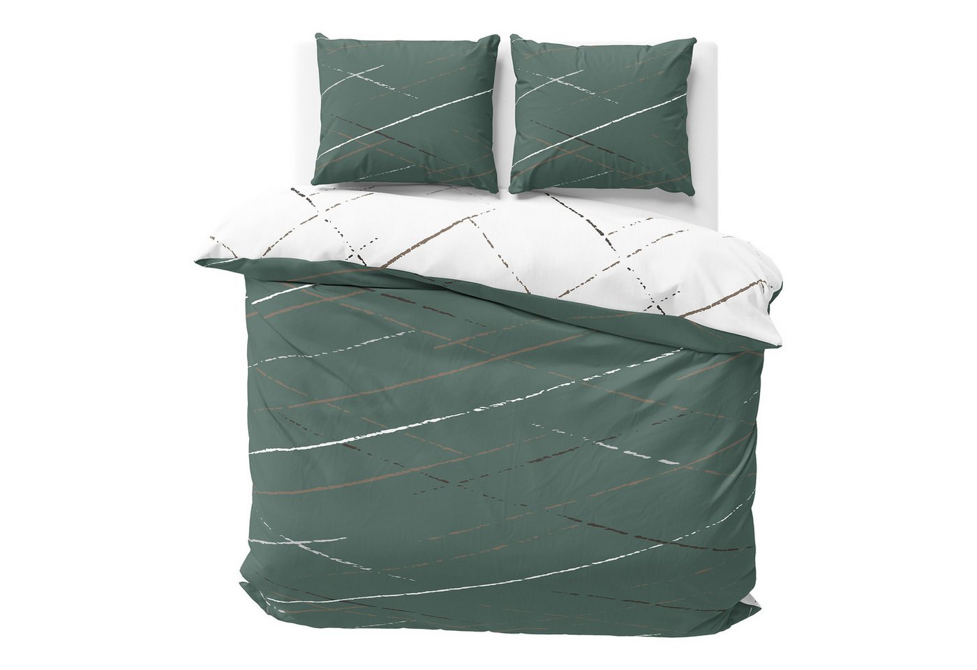 Visaggio Bettwäsche Hochwertige Polycotton Bettbezug in 6 Größen, Renforcé, 3 teilig, schlichtes Streifen Design mit Wendeseite, Beige, Grau und Grün Visaggio Bettwäsche Hochwertige Polycotton Bettbezug in 6 Größen, Renforcé, 3 teilig, schlichtes Streifen Design mit Wendeseite, Beige, Grau und Grün von Visaggio