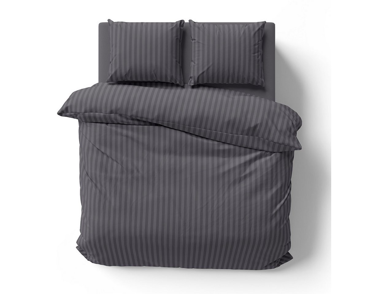 Visaggio Bettwäsche Mikrofaser Damast 135x200 155x220 200x200, Microfaser, 3 teilig, gestreift Damast Bettbezug Set, mit YKK Reißverschluss, Atmungsaktiv Visaggio Bettwäsche Mikrofaser Damast 135x200 155x220 200x200, Microfaser, 3 teilig, gestreift Damast Bettbezug Set, mit YKK Reißverschluss, Atmungsaktiv von Visaggio