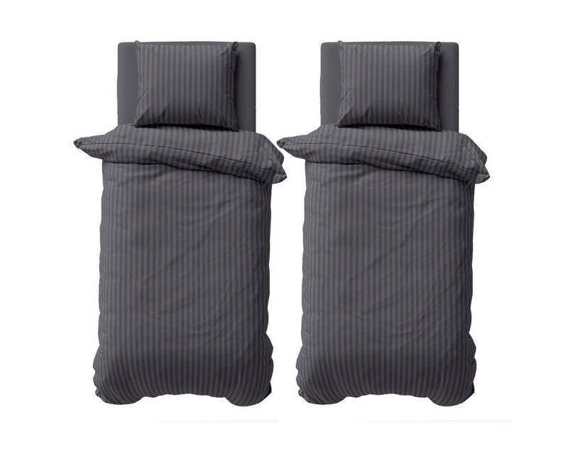 Visaggio Bettwäsche Mikrofaser Damast 135x200 155x220 200x200, Microfaser, 4 teilig, gestreift Damast Bettbezug Set, mit YKK Reißverschluss, Atmungsaktiv Visaggio Bettwäsche Mikrofaser Damast 135x200 155x220 200x200, Microfaser, 4 teilig, gestreift Damast Bettbezug Set, mit YKK Reißverschluss, Atmungsaktiv von Visaggio