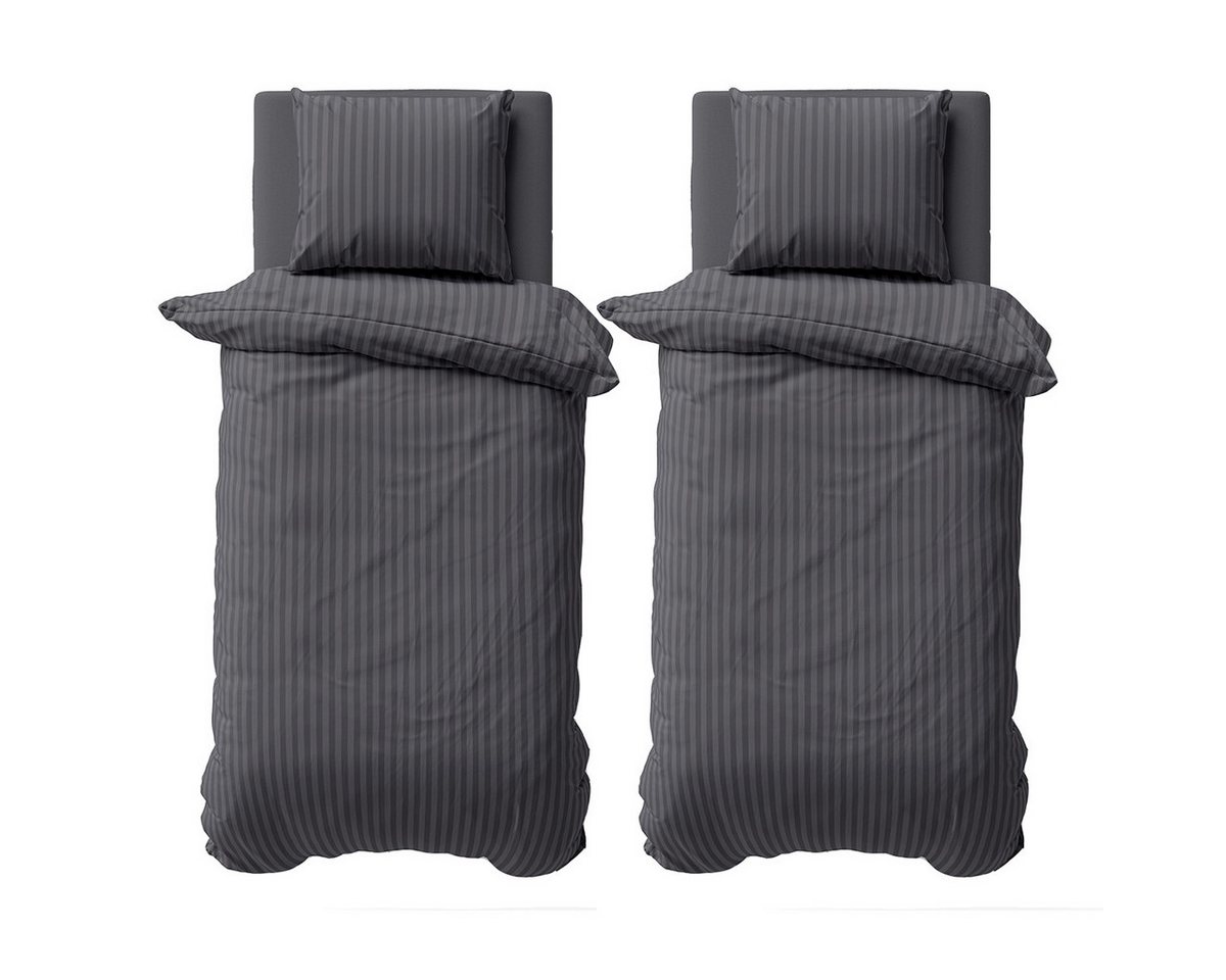 Visaggio Bettwäsche Mikrofaser Damast 135x200 155x220 200x200, Microfaser, 4 teilig, gestreift Damast Bettbezug Set, mit YKK Reißverschluss, Atmungsaktiv Visaggio Bettwäsche Mikrofaser Damast 135x200 155x220 200x200, Microfaser, 4 teilig, gestreift Damast Bettbezug Set, mit YKK Reißverschluss, Atmungsaktiv von Visaggio