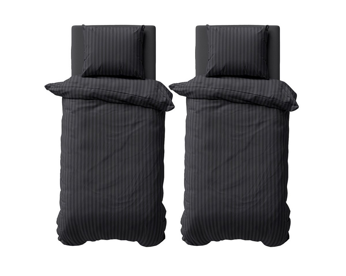 Visaggio Bettwäsche Mikrofaser Damast 135x200 155x220 200x200, Microfaser, 4 teilig, gestreift Damast Bettbezug Set, mit YKK Reißverschluss, Atmungsaktiv Visaggio Bettwäsche Mikrofaser Damast 135x200 155x220 200x200, Microfaser, 4 teilig, gestreift Damast Bettbezug Set, mit YKK Reißverschluss, Atmungsaktiv von Visaggio