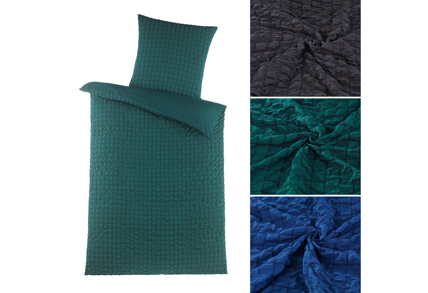 Visaggio Bettwäsche Seersucker Bettbezug Set Quadrat Gestreift, Seersucker, 2 teilig, Pflegeleicht, kühlend, Sommer Bettwäsche Visaggio Bettwäsche Seersucker Bettbezug Set Quadrat Gestreift, Seersucker, 2 teilig, Pflegeleicht, kühlend, Sommer Bettwäsche von Visaggio