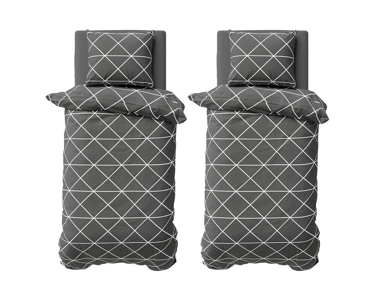 Visaggio Bettwäsche Triangel Baumwolle 135x200, 155x220 oder 200x200, Renforcé, 4 teilig, Ganzjahresbettwäsche mit YKK Reißverschluss Visaggio Bettwäsche Triangel Baumwolle 135x200, 155x220 oder 200x200, Renforcé, 4 teilig, Ganzjahresbettwäsche mit YKK Reißverschluss von Visaggio