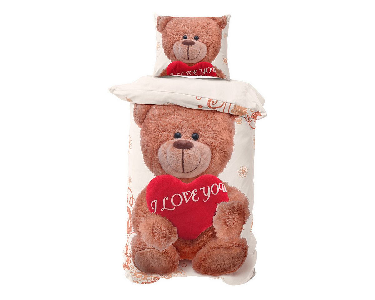 Visaggio Bettwäsche Winter Fleece Bettbezug flauschig warm, Fleece, 2 teilig, Teddy Bär Partnerbettwäsche mit I Love You Herz Visaggio Bettwäsche Winter Fleece Bettbezug flauschig warm, Fleece, 2 teilig, Teddy Bär Partnerbettwäsche mit I Love You Herz von Visaggio