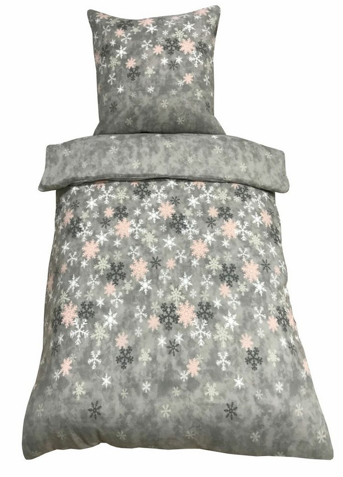 Visaggio Bettwäsche Winter Fleece Bettbezug flauschig warm, Fleece, 2 teilig, Thermofleece kuschelig weich, Schneeflocken Visaggio Bettwäsche Winter Fleece Bettbezug flauschig warm, Fleece, 2 teilig, Thermofleece kuschelig weich, Schneeflocken von Visaggio