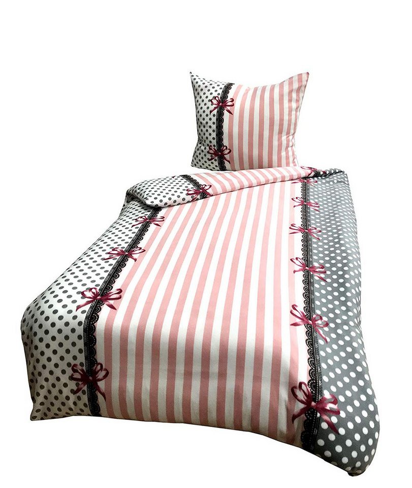 Visaggio Bettwäsche Winter Fleece Bettbezug flauschig warm, Fleece, 2 teilig, Thermofleece kuschelig weich, Streifen und Schleifen Visaggio Bettwäsche Winter Fleece Bettbezug flauschig warm, Fleece, 2 teilig, Thermofleece kuschelig weich, Streifen und Schleifen von Visaggio