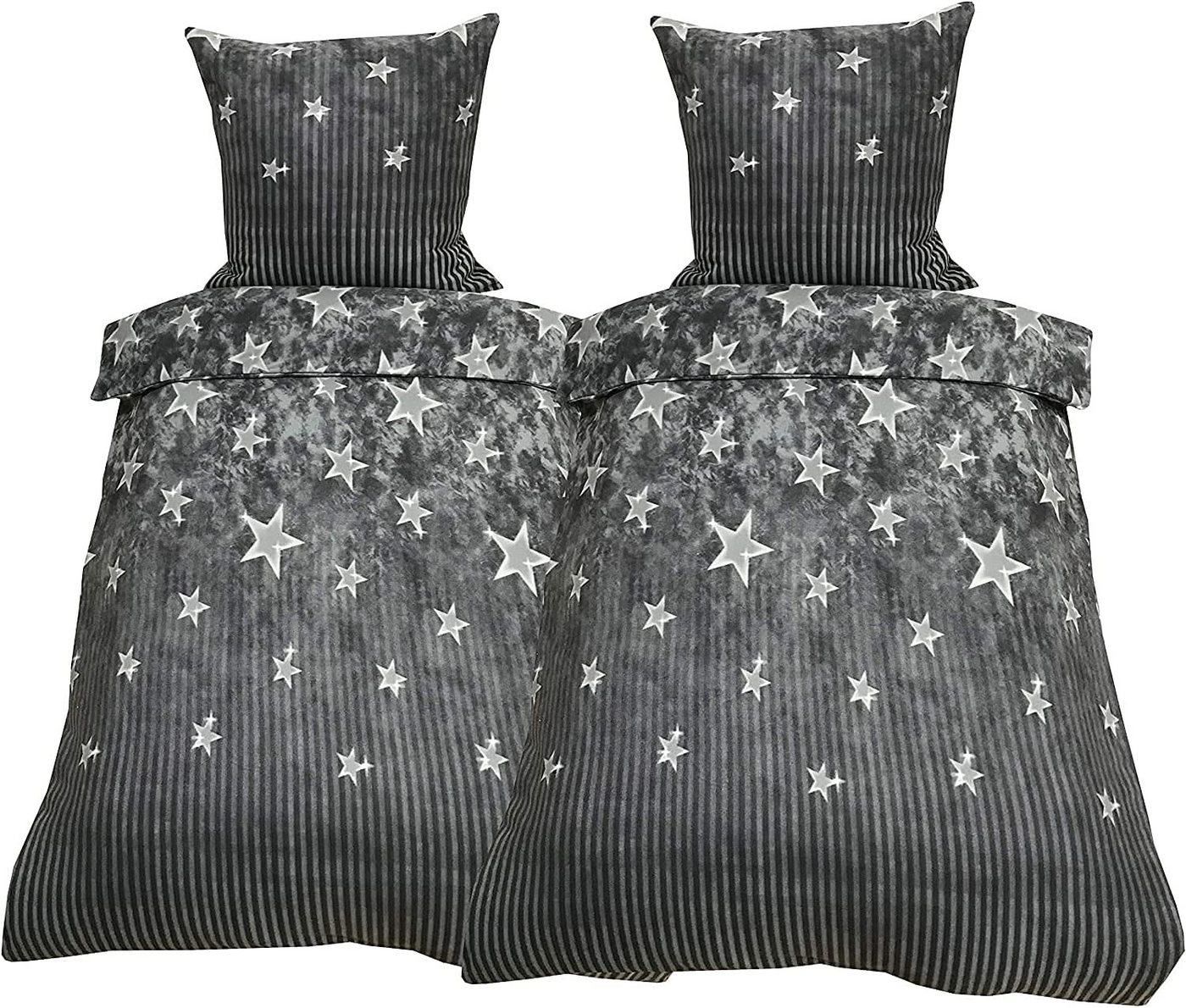 Visaggio Bettwäsche Winter Fleece Bettbezug flauschig warm, Fleece, 4 teilig, Thermofleece kuschelig weich, Sterne Visaggio Bettwäsche Winter Fleece Bettbezug flauschig warm, Fleece, 4 teilig, Thermofleece kuschelig weich, Sterne von Visaggio