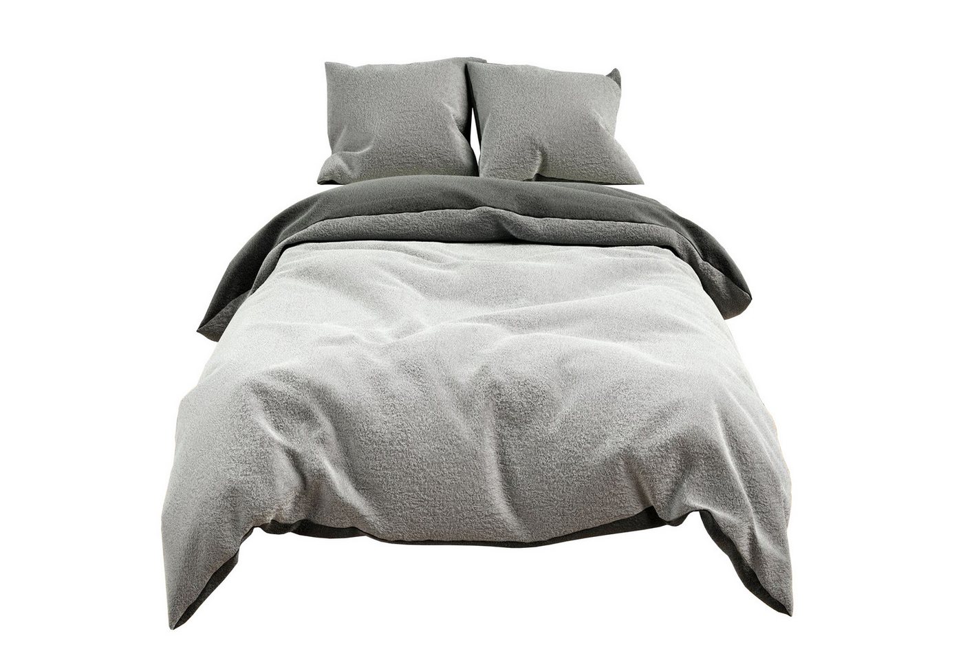 Visaggio Bettwäsche Winter Teddy Plüsch, Fleece, 2 teilig, Flauschig warmes Cashmere Touch, Einfarbig Wende von Visaggio