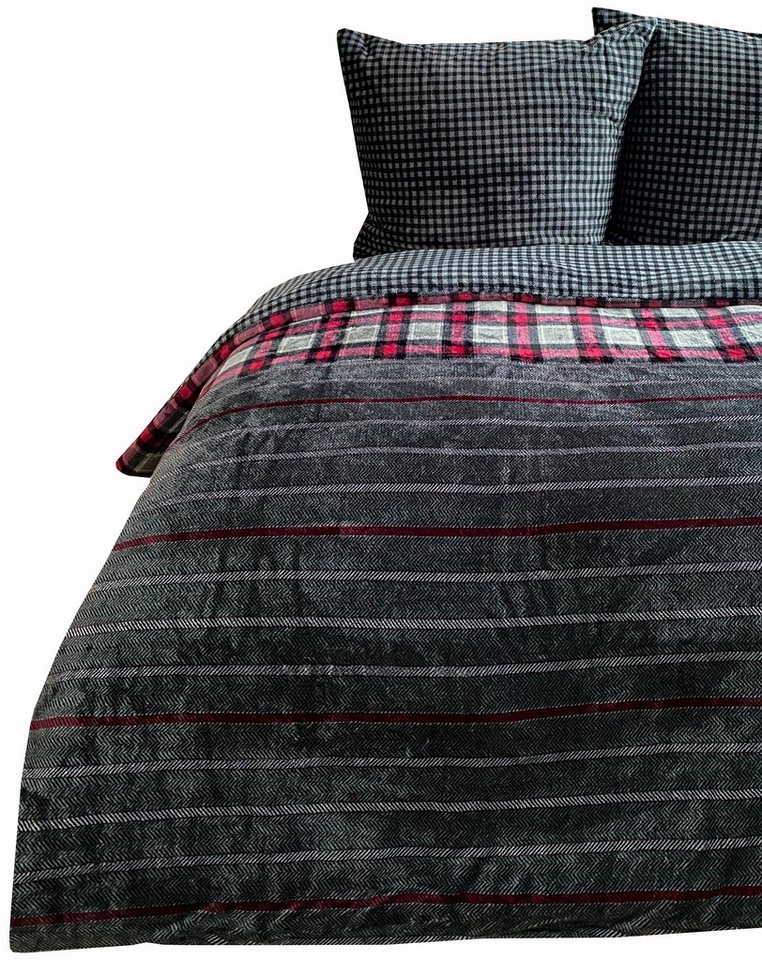 Visaggio Bettwäsche Winter Teddy Plüsch Bettbezug flauschig warm, Fleece, 2 teilig, Flauschig warmes Cashmere Touch, gestreift Visaggio Bettwäsche Winter Teddy Plüsch Bettbezug flauschig warm, Fleece, 2 teilig, Flauschig warmes Cashmere Touch, gestreift von Visaggio