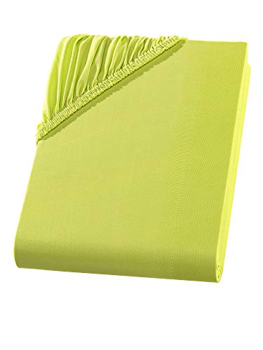 Visaggio Mikrofaser Spannbettlaken 140-160 x 200 cm Apfelgrün Microfaser Polyester Spannbetttuch Bettlaken Visaggio Mikrofaser Spannbettlaken 140-160 x 200 cm Apfelgrün Microfaser Polyester Spannbetttuch Bettlaken von Visaggio