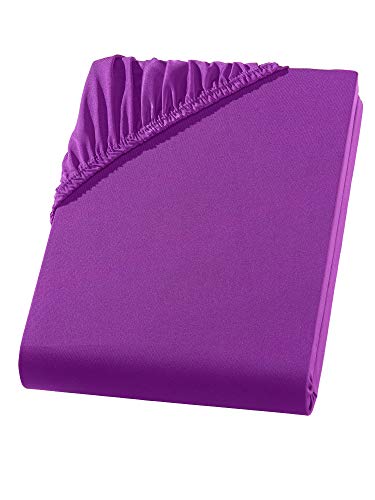 Visaggio Mikrofaser Spannbettlaken 140-160 x 200 cm Aubergine Microfaser Polyester Spannbetttuch Bettlaken Visaggio Mikrofaser Spannbettlaken 140-160 x 200 cm Aubergine Microfaser Polyester Spannbetttuch Bettlaken von Visaggio