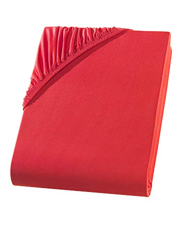 Visaggio Mikrofaser Spannbettlaken 180x200-220 + 40 cm Boxspringbett Rot Microfaser Polyester Spannbetttuch Bettlaken von Visaggio