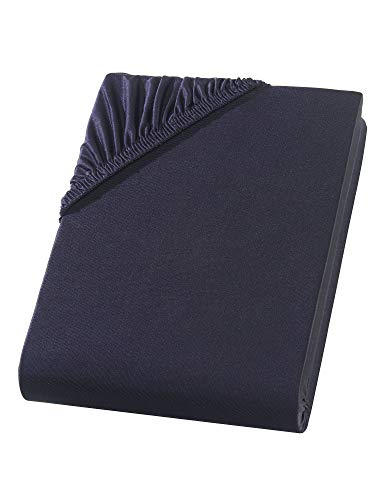 Visaggio Mikrofaser Spannbettlaken 180x200-220 + 40 cm Boxspringbett Schwarz Microfaser Polyester Spannbetttuch Bettlaken von Visaggio