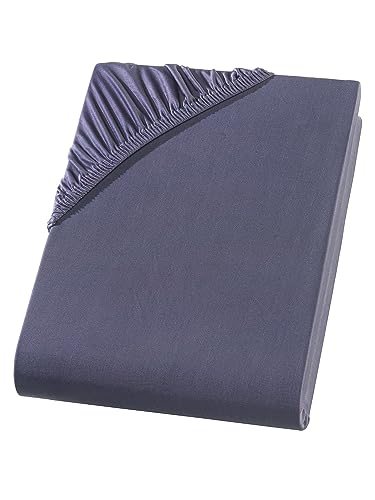 Visaggio Mikrofaser Spannbettlaken 90-100 x 200 cm Anthrazit Microfaser Polyester Spannbetttuch Bettlaken von Visaggio