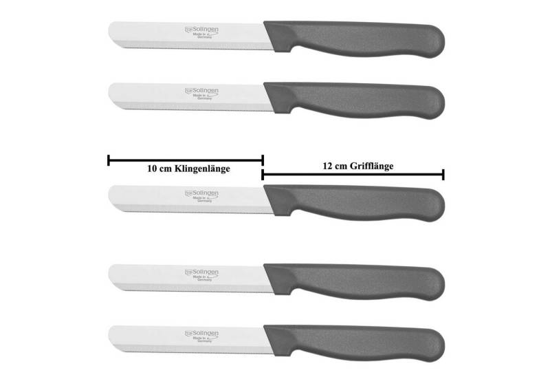 Visaggio Obstmesser Solingen Allzweckmesser Schälmesser Gemüsemesser Küchenmesser, Sägeschliff, Matt, Edelstahl, Zubereitungsmesser, Schmiermesser von Visaggio