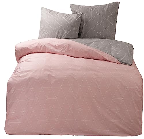 Visaggio Renforce Bettwäsche 240x220 cm Baumwolle Raute Rosa Grau Wendebettwäsche Garnitur Bezug Set Visaggio Renforce Bettwäsche 240x220 cm Baumwolle Raute Rosa Grau Wendebettwäsche Garnitur Bezug Set von Visaggio