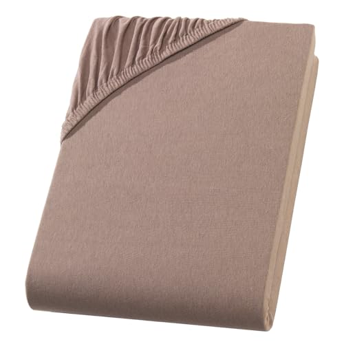 Visaggio Spannbettlaken 100% Baumwolle Jersey Spannbetttuch Bettlaken Boxspringbett Wasserbett 180x200 cm - 200x220 cm + 40cm Steghöhe / 32cm Matratzenhöhe von Visaggio