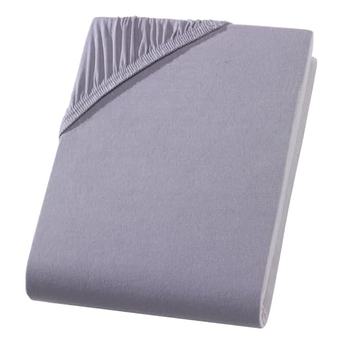 Visaggio Spannbettlaken 100% Baumwolle Jersey Spannbetttuch Bettlaken Boxspringbett Wasserbett 180x200 cm - 200x220 cm + 40cm Steghöhe / 32cm Matratzenhöhe von Visaggio