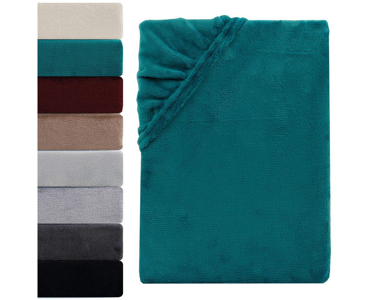 Visaggio Spannbettlaken Cashmere Touch Winter Spannbetttuch Super Soft Bettlaken, Nicki, Gummizug: rundum, Flauschig warmes Teddyplüsch, Einfarbig Visaggio Spannbettlaken Cashmere Touch Winter Spannbetttuch Super Soft Bettlaken, Nicki, Gummizug: rundum, Flauschig warmes Teddyplüsch, Einfarbig von Visaggio