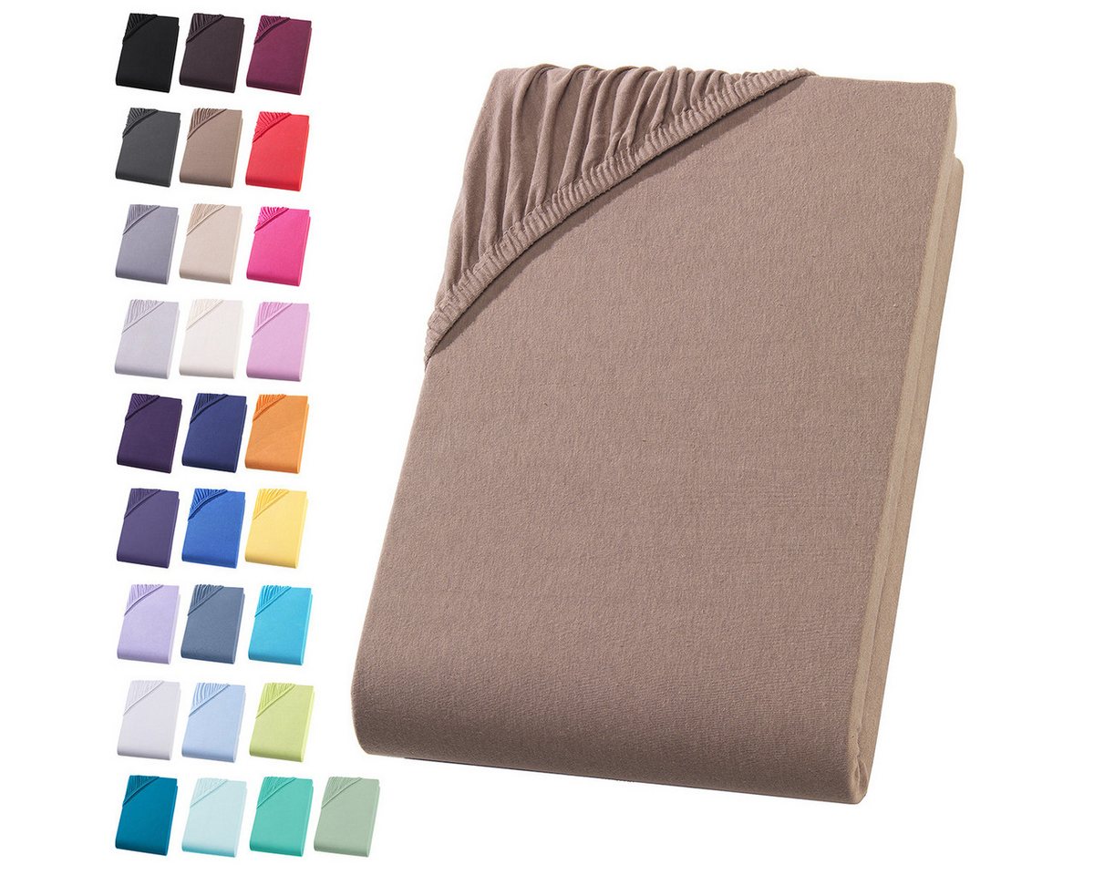 Visaggio Spannbettlaken Jersey aus 100% Baumwolle Boxspringbett / Wasserbett Spannbetttuch, Jersey, Gummizug: rundum, Spannbettlaken, für Matratzenhöhen bis 32 cm, Steghöhe 40 cm Visaggio Spannbettlaken Jersey aus 100% Baumwolle Boxspringbett / Wasserbett Spannbetttuch, Jersey, Gummizug: rundum, Spannbettlaken, für Matratzenhöhen bis 32 cm, Steghöhe 40 cm von Visaggio