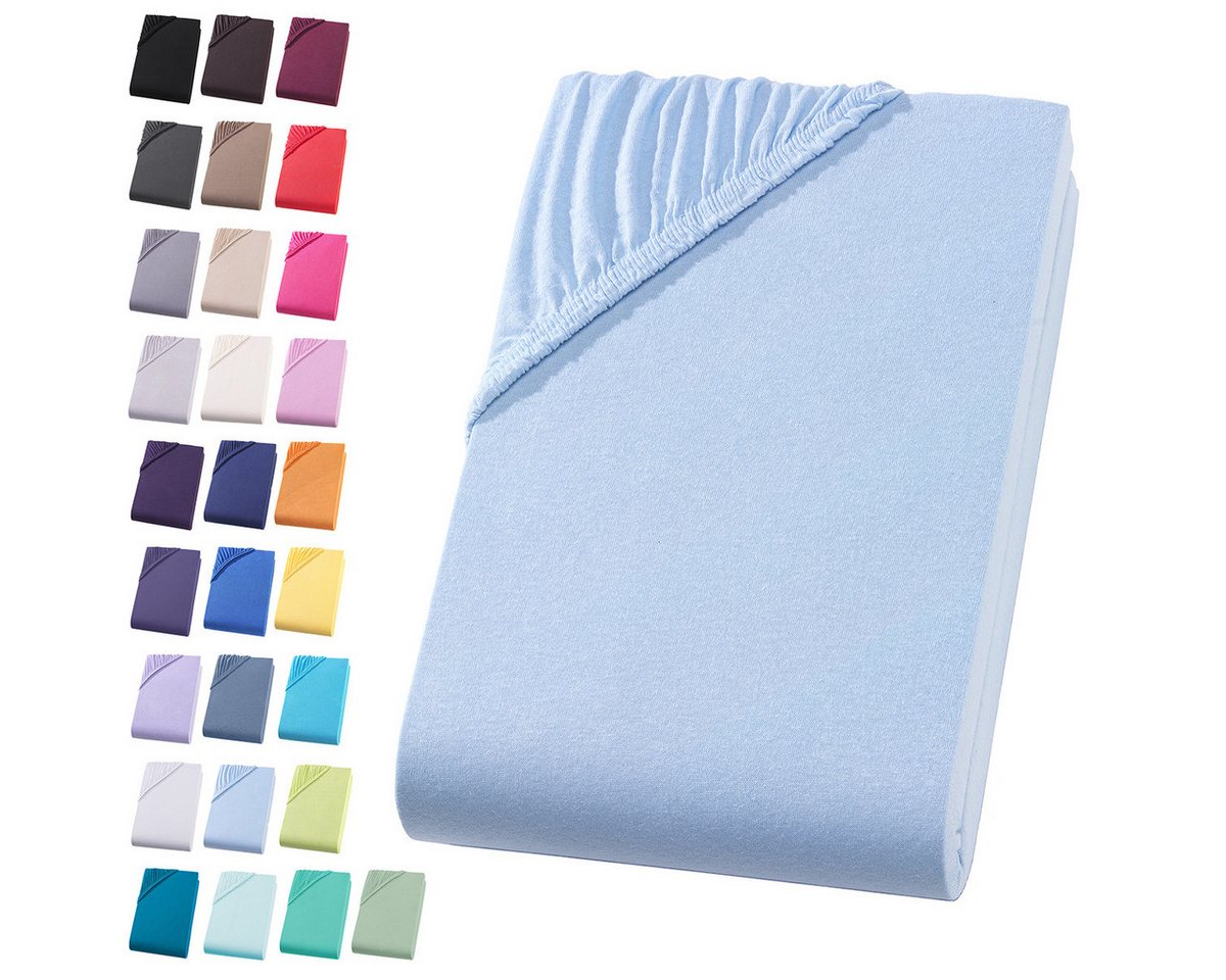 Visaggio Spannbettlaken Jersey aus 100% Baumwolle Kinder Spannbetttuch Bettlaken, Jersey, Gummizug: rundum, Kinder Spannbettlaken, für Matratzenhöhen bis 12 cm, Steghöhe 20 cm Visaggio Spannbettlaken Jersey aus 100% Baumwolle Kinder Spannbetttuch Bettlaken, Jersey, Gummizug: rundum, Kinder Spannbettlaken, für Matratzenhöhen bis 12 cm, Steghöhe 20 cm von Visaggio