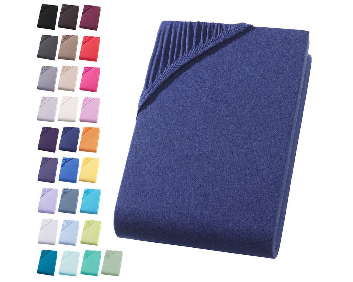 Visaggio Spannbettlaken Jersey aus 100% Baumwolle Spannbetttuch Bettlaken, Jersey, Gummizug: rundum, Spannbettlaken, für Matratzenhöhen bis 22 cm, Steghöhe 30 cm Visaggio Spannbettlaken Jersey aus 100% Baumwolle Spannbetttuch Bettlaken, Jersey, Gummizug: rundum, Spannbettlaken, für Matratzenhöhen bis 22 cm, Steghöhe 30 cm von Visaggio