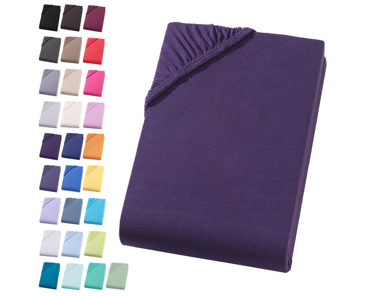 Visaggio Spannbettlaken Jersey aus 100% Baumwolle Spannbetttuch Bettlaken, Jersey, Gummizug: rundum, Spannbettlaken, für Matratzenhöhen bis 22 cm, Steghöhe 30 cm Visaggio Spannbettlaken Jersey aus 100% Baumwolle Spannbetttuch Bettlaken, Jersey, Gummizug: rundum, Spannbettlaken, für Matratzenhöhen bis 22 cm, Steghöhe 30 cm von Visaggio