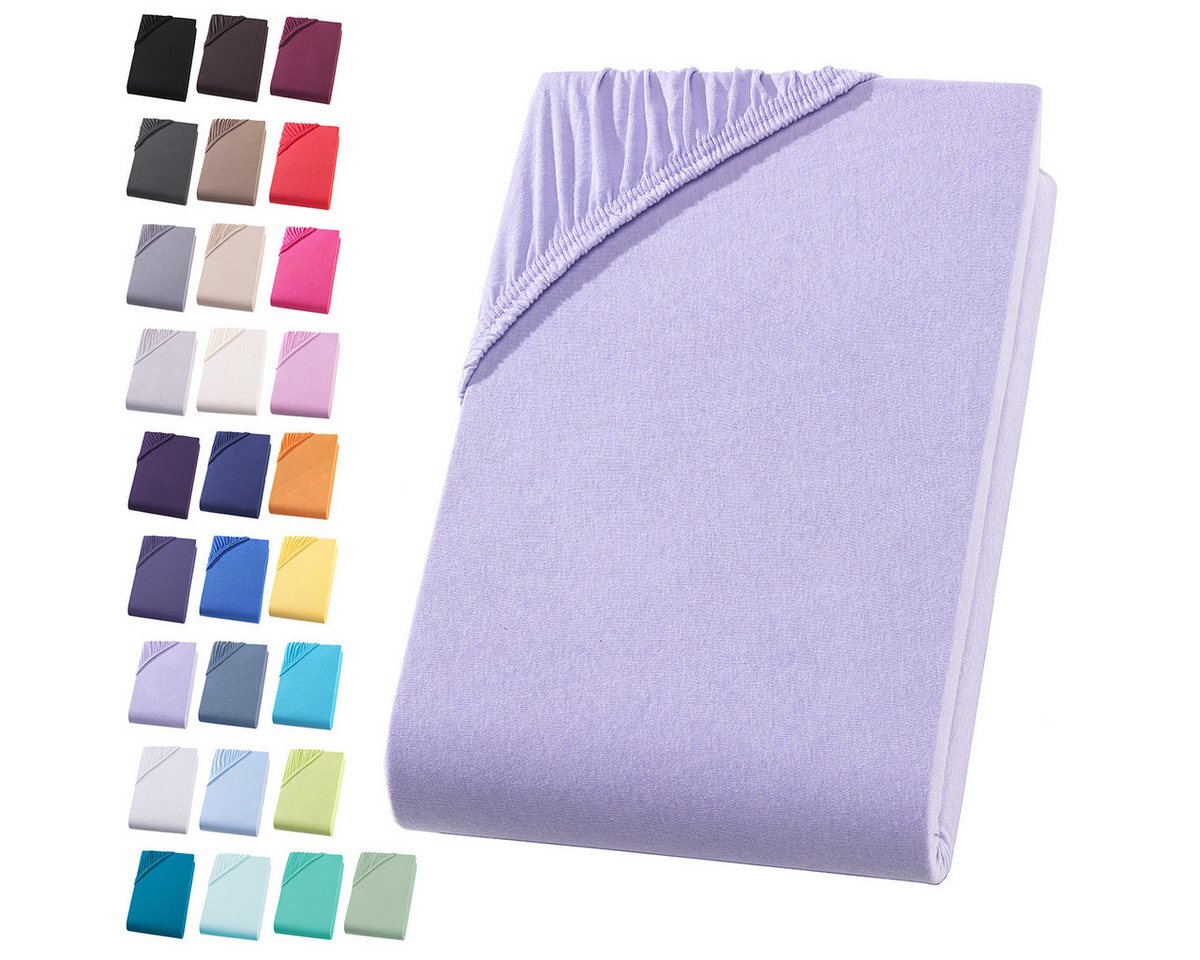 Visaggio Spannbettlaken Jersey aus 100% Baumwolle Spannbetttuch Bettlaken, Jersey, Gummizug: rundum, Spannbettlaken, für Matratzenhöhen bis 22 cm, Steghöhe 30 cm Visaggio Spannbettlaken Jersey aus 100% Baumwolle Spannbetttuch Bettlaken, Jersey, Gummizug: rundum, Spannbettlaken, für Matratzenhöhen bis 22 cm, Steghöhe 30 cm von Visaggio